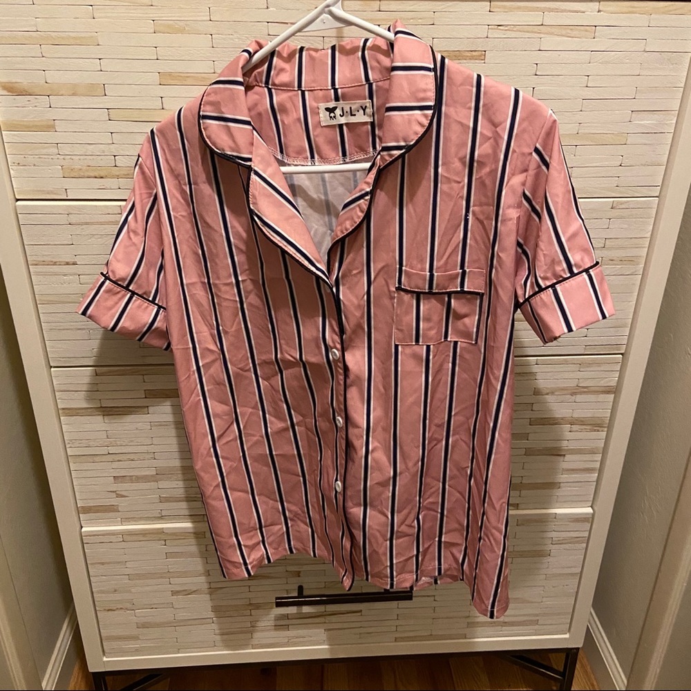 Pink stripe tshirt pajama